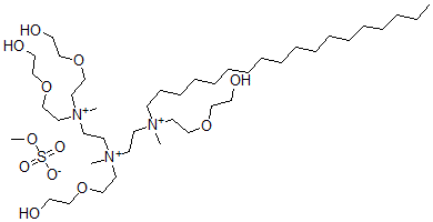 CAS#: 38719-97-0, 2-[Bis[2-(2-Hydroxyethoxy)Ethyl]-Methylazaniumyl]Ethyl-[2-(2-Hydroxyethoxy)Ethyl]-[2-[2-(2-Hydroxyethoxy)Ethyl-Methyl-Octadecylazaniumyl]Ethyl]-Methylazanium Methyl Sulfate