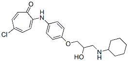CAS 登录号：38767-97-4， 5-氯-2-[[4-[3-(环己基氨基)-2-羟基丙氧基]苯基]氨基]环庚并-2,4,6-三烯-1-酮