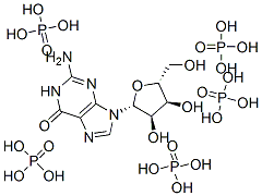 CAS#: 38918-96-6, [(2R,3S,4R,5R)-5-(2-Amino-6-Oxo-3H-Purin-9-Yl)-4-Hydroxy-2-[[Hydroxy-(Hydroxy-Phosphonooxyphosphoryl)Oxyphosphoryl]Oxymethyl]Oxolan-3-Yl] Phosphono Hydrogen Phosphate
