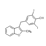 CAS#: 401917-61-1, 2,6-Diiodo-4-[(2-Methyl-1-Benzofuran-3-Yl)Methyl]Phenol