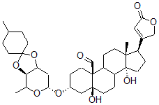 CAS#: 40279-46-7, 3b-[[3-O,4-O-(4-Methylcyclohexylidene)-2,6-Dideoxy-beta-D-Ribo-Hexopyranosyl]Oxy]-5,14-Dihydroxy-19-Oxo-5b-Card-20(22)-Enolide