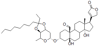 CAS#: 40279-49-0, 3b-[[3-O,4-O-(1-Ethylnonylidene)-2,6-Dideoxy-beta-D-Ribo-Hexopyranosyl]Oxy]-5,14-Dihydroxy-19-Oxo-5b-Card-20(22)-Enolide