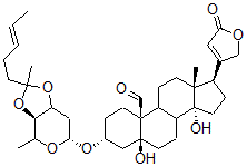 CAS 登录号：40279-51-4， 3b-[[3-O,4-O-(1-甲基-4-己烯亚基)-2,6-二脱氧-beta-D-核-己糖吡喃糖苷]氧基]-5,14-二羟基-19-氧代-5b-心甾-20(22)-烯内酯