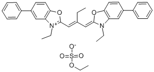 CAS#: 41503-61-1, 3-Ethyl-2-(2-[(3-Ethyl-5-Phenyl-2(3H)-Benzoxazolinylidene) Methyl]-1-Butenyl )-5-Phenyl Benzoxazolium Ethyl Sulfate