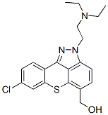 CAS#: 43047-59-2, 8-Chloro-2-(2-(diethylamino)ethyl-2H-(1)-Benzothiopyrano(4,3,2-cd)indazole-5-methanol,monomethanesulfonate