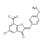 CAS 登录号：438625-26-4， (2Z)-5-氯-2-(4-甲氧基苄亚基)-7-硝基-1-苯并呋喃-3(2H)-酮