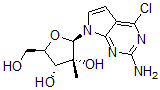 CAS 登录号：443642-40-8， 4-氯-7-(2-C-甲基-beta-D-呋喃核糖基)-7H-吡咯并[2,3-d]嘧啶-2-胺