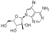 CAS 登录号：443642-47-5， 5-溴-7-(2-C-甲基-beta-D-呋喃核糖基)-7H-吡咯并[2,3-d]嘧啶-4-胺