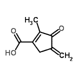 CAS 登录号：444728-47-6， 2-甲基-4-亚甲基-3-氧代-1-环戊烯-1-羧酸