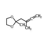 CAS 登录号：4528-29-4， 2-甲基-2-(2-甲基-2,3-丁二烯-1-基)-1,3-二氧戊环
