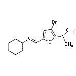 CAS 登录号：471922-37-9， 3-溴-5-[(E)-(环己基亚氨基)甲基]-N,N-二甲基-2-呋喃胺