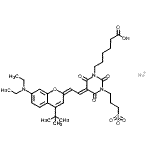 CAS 登录号：482379-37-3， 钠3-[(5E)-3-(5-羧基戊基)-5-{(2E)-2-[7-(二乙基氨基)-4-(2-甲基-2-丙基)-2H-苯并吡喃-2-亚基]亚乙基}-2,4,6-三氧代四氢-1(2H)-嘧啶基]-1-丙烷磺酸酯