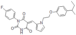 CAS#: 4850-04-8, 5-[[1-[2-(4-Butan-2-ylphenoxy)ethyl]pyrrol-2-yl]methylidene]-1-(4-fluorophenyl)-1,3-diazinane-2,4,6-trione