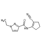 CAS#: 492426-58-1, N-(2-Cyano-1-Cyclopenten-1-Yl)-1-Ethyl-1H-Pyrazole-3-Carboxamide