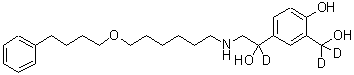 CAS#: 497063-94-2, 4-[1-Deuterio-1-Hydroxy-2-[6-(4-Phenylbutoxy)Hexylamino]Ethyl]-2-(Dideuterio-Hydroxy-Methyl)Phenol
