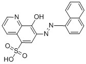 CAS 登录号:50539-65-6, 7-(1-萘基偶氮)-8-羟基喹啉-5-磺酸