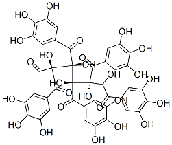 CAS 登录号：50678-27-8， D-吡喃葡萄糖 1,2,3,4,6-五(3,4,5-三羟基苯甲酸酯)