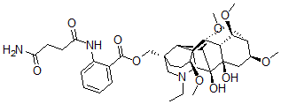 CAS#: 509-16-0, 4-[[[2-[(4-Amino-1,4-Dioxobutyl)Amino]Benzoyl]Oxy]Methyl]-20-Ethyl-1alpha,6beta,14alpha,16beta-Tetramethoxyaconitane-7,8-Diol