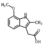 CAS 登录号：50995-52-3， (7-甲氧基-2-甲基-1H-吲哚-3-基)乙酸