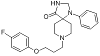 CAS#: 510-74-7, 8-[3-(4-Fluorophenoxy)propyl]-1-phenyl-1,3,8-triazaspiro[4.5]decan-4-one hydrochloride