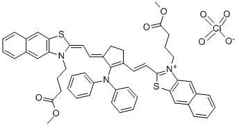 CAS#: 51010-97-0, 3-[2-[2-[3-[2-[3-(3-Acetoxypropyl)benzo[f][1,3]benzothiazol-3-ium-2-yl]vinyl]-2-(diphenylamino)-1-cyclopent-2-enylidene]ethylidene]benzo[f][1,3]benzothiazol-3-yl]propyl acetate perchlorate