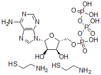 CAS 登录号：51414-99-4， 腺苷 5'-(四氢三磷酸酯)与 2-氨基乙硫醇(1:2)化合物