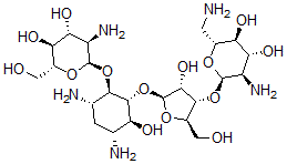 CAS#: 51795-47-2, 4-O-(2-Amino-2-Deoxy-alpha-D-Glucopyranosyl)-5-O-[3-O-(2,6-Diamino-2,6-Dideoxy-alpha-D-Glucopyranosyl)-beta-D-Ribofuranosyl]-2-Deoxy-D-Streptamine