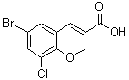 CAS 登录号：518023-87-5， (2E)-3-(5-溴-3-氯-2-甲氧基苯基)丙烯酸