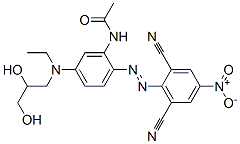 CAS 登录号：51897-39-3， N-[2-[(2,6-二氰基-4-硝基苯基)偶氮]-5-[(2,3-二羟基丙基)乙基氨基]苯基]-乙酰胺