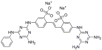 CAS#: 52298-21-2, Disodium 5-[[4-Amino-6-Anilino-1,3,5-Triazin-2-Yl]Amino]-2-[2-[4-[(4,6-Diamino-1,3,5-Triazin-2-Yl)Amino]-2-Sulphonatophenyl]Vinyl]Benzenesulphonate