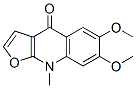 CAS 登录号：523-15-9， 6,7-二甲氧基-9-甲基呋喃并[2,3-b]喹啉-4(9H)-酮