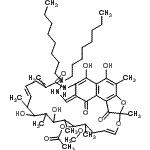 CAS#: 52474-42-7, (9E,26E)-26-[(2,2-Dioctylhydrazino)Methylene]-2,15,17,29-Tetrahydroxy-11-Methoxy-3,7,12,14,16,18,22-Heptamethyl-6,23,27-Trioxo-8,30-Dioxa-24-Azatetracyclo[23.3.1.1<Sup>4,7</Sup>.0<Sup>5,28</Sup>]Triaconta-1(28),2,4,9,1 9,21,25(29)-Heptaen-13-Yl Acetate