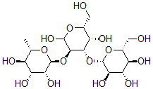 CAS#: 528-40-5, 2-O-(6-Deoxy-alpha-L-Mannopyranosyl)-3-O-(beta-D-Glucopyranosyl)-D-Galactose