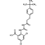 CAS#: 530148-20-0, 3,5-Dichloro-2-[({[4-(2-Methyl-2-Propanyl)Phenoxy]Acetyl}Carbamothioyl)Amino]Benzoic Acid