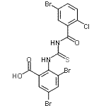 CAS 登录号：531532-45-3， 3,5-二溴-2-{[(5-溴-2-氯苯甲酰基)硫代氨基甲酰]氨基}苯甲酸