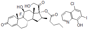 CAS#: 53262-70-7, (11beta,16beta)-9-Fluoro-11,21-dihydroxy-16-methyl-17-((1-oxopentyl)oxy)-Pregna-1,4-diene-3,20-dione mixt. with 5-chloro-7-iodo-8-quinolinol