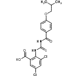 CAS 登录号：533919-33-4， 3,5-二氯-2-{[(4-异丁氧基苯甲酰基)硫代氨基甲酰]氨基}苯甲酸