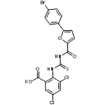 CAS 登录号：535940-86-4， 2-({[5-(4-溴苯基)-2-糠酰]硫代氨基甲酰}氨基)-3,5-二氯苯甲酸