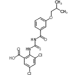 CAS 登录号：535943-21-6， 3,5-二氯-2-{[(3-异丁氧基苯甲酰基)硫代氨基甲酰]氨基}苯甲酸