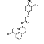CAS 登录号：536977-65-8， 2-({[(3,4-二甲基苯氧基)乙酰基]硫代氨基甲酰}氨基)-3,5-二碘苯甲酸