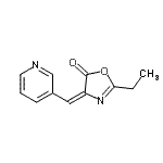 CAS 登录号：538339-34-3， (4E)-2-乙基-4-(3-吡啶基甲基烯)-1,3-恶唑-5(4H)-酮