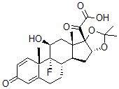 CAS#: 53962-41-7, (11,16A)-9-Fluoro-11-Hydroxy-16,17-[(1-Methylethylidene)Bis(Oxy)]-3,20-Dioxopregna-1,4-Dien-21-Oic Acid
