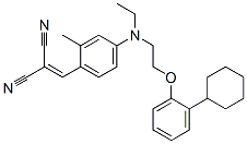 CAS 登录号：54079-60-6， [[4-[[2-(2-环己基苯氧基)乙基]乙基氨基]-2-甲基苯基]亚甲基]丙二腈