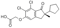 CAS 登录号：54197-31-8， 2-[(2S)-6,7-二氯-2-环戊基-2-甲基-1-氧代-茚满-5-基]氧基乙酸