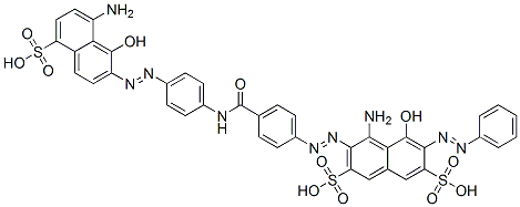 CAS#: 54274-15-6, 4-Amino-3-[[4-[[[4-[(8-Amino-1-Hydroxy-5-Sulpho-2-Naphthyl)Azo]Phenyl]Amino]Carbonyl]Phenyl]Azo]-5-Hydroxy-6-(Phenylazo)Naphthalene-2,7-Disulphonic Acid