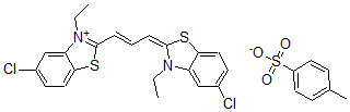 CAS 登录号：54350-28-6， 5-氯-2-(3-(5-氯-3-乙基-2(3H)-苯并噻唑亚基)-1-丙烯基)-3-乙基-苯并噻唑鎓 4-甲基苯磺酸盐 (1:1)