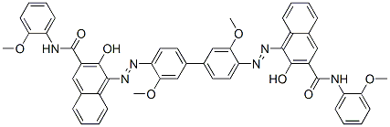 CAS#: 5437-88-7, 4,4'-[(3,3'-Dimethoxy[1,1'-Biphenyl]-4,4'-Diyl)Bis(Azo)]Bis[3-Hydroxy-N-(2-Methoxyphenyl)Naphthalene-2-Carboxamide]