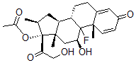 CAS 登录号：5534-12-3， [(8S,10S,11S,13S,14S,16S,17R)-9-氟-11-羟基-17-(2-羟基乙酰基)-10,13,16-三甲基-3-氧代-6,7,8,11,12,14,15,16-八氢环戊烯并[a]菲-17-基]乙酸酯