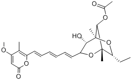 CAS 登录号：55350-03-3， [7-乙基-4-羟基-3-[(1E,3E,5E)-6-(4-甲氧基-3-甲基-6-氧代吡喃-2-基)己-1,3,5-三烯基]-1,5-二甲基-2,6-二氧杂双环[3.2.1]辛烷-8-基]乙酸酯