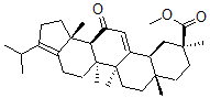 CAS 登录号：5573-15-9， (18alpha)-11-氧代-alpha-新齐墩果-3(5),12-二烯-30-酸甲酯